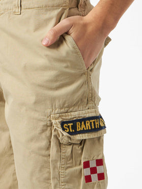 Man beige cotton cargo shorts - MC2 Saint Barth