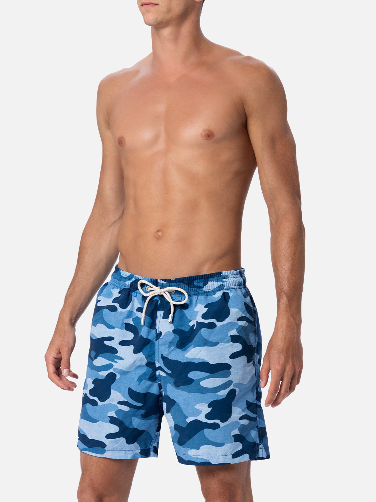Man mid-length Gustavia swim-shorts with camouflage print - MC2 Saint Barth