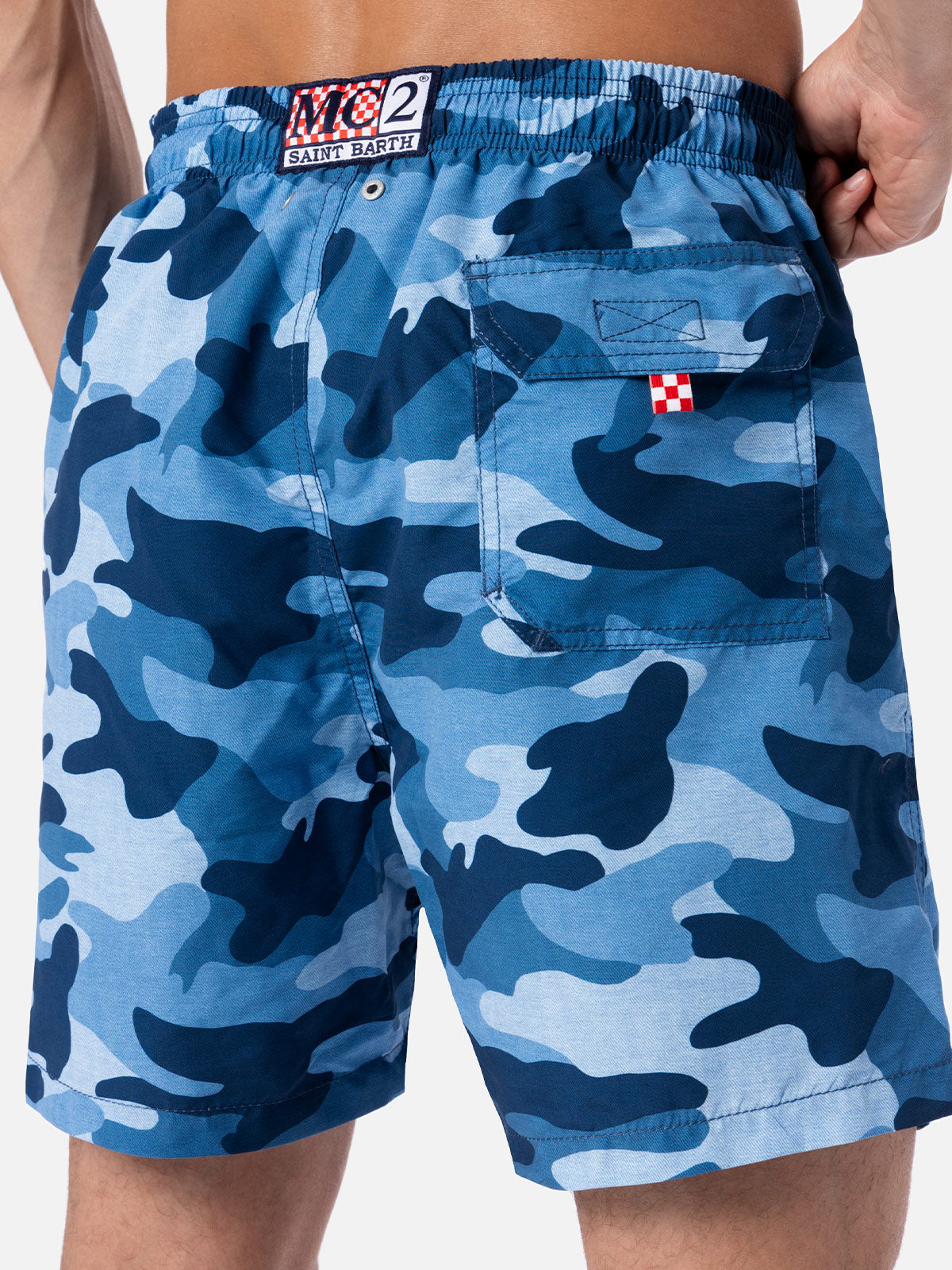Man mid-length Gustavia swim-shorts with camouflage print - MC2 Saint Barth