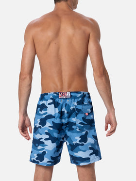 Man mid-length Gustavia swim-shorts with camouflage print - MC2 Saint Barth