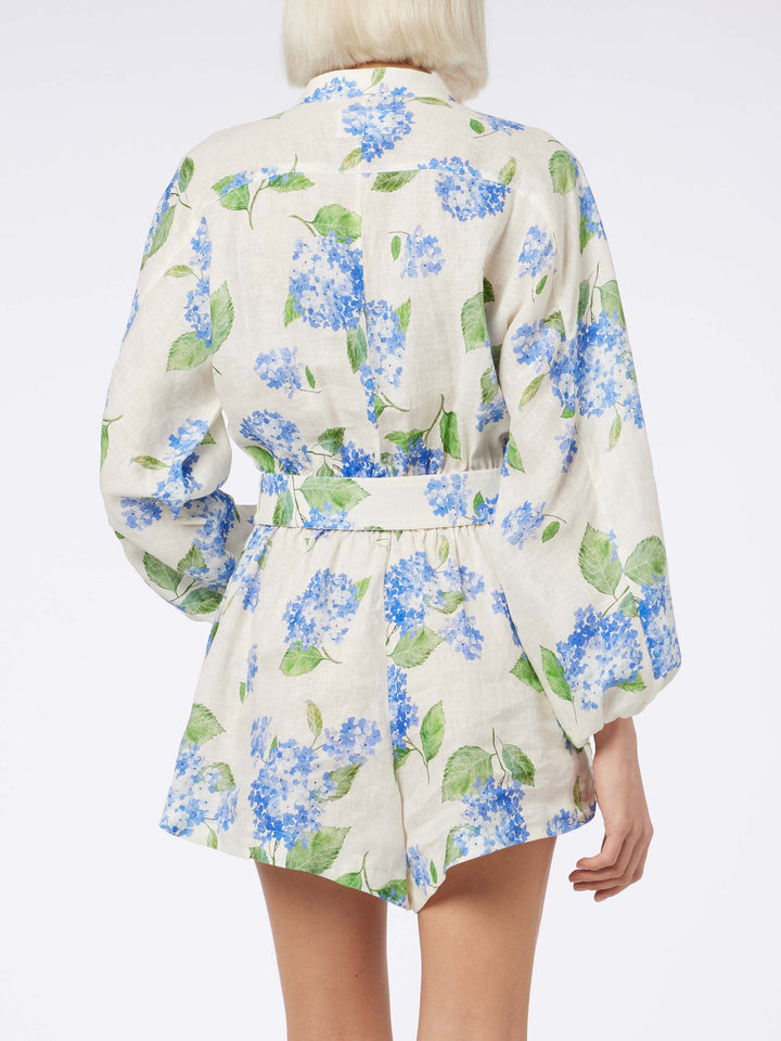 Woman floral linen playsuit Hanniel - MC2 Saint Barth