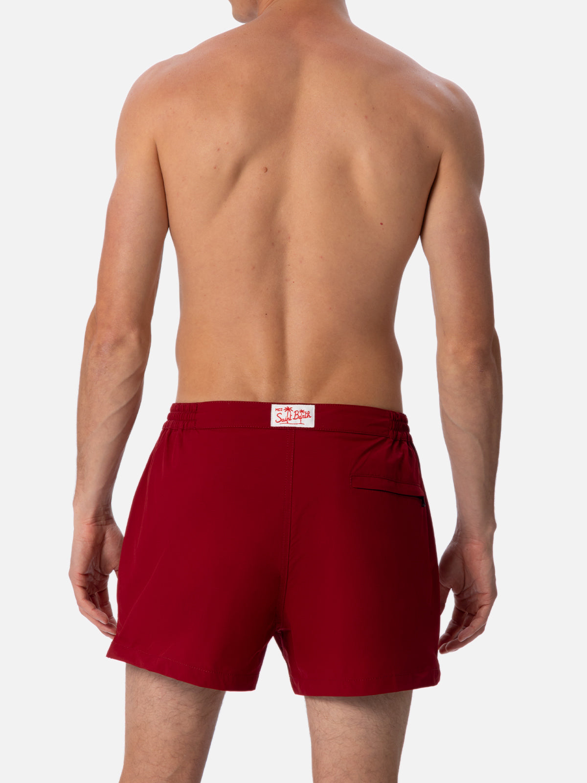 Man burgundy fitted cut swim shorts Harrys - MC2 Saint Barth