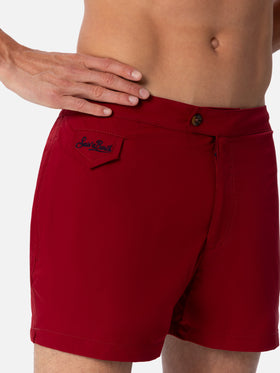 Man burgundy fitted cut swim shorts Harrys - MC2 Saint Barth