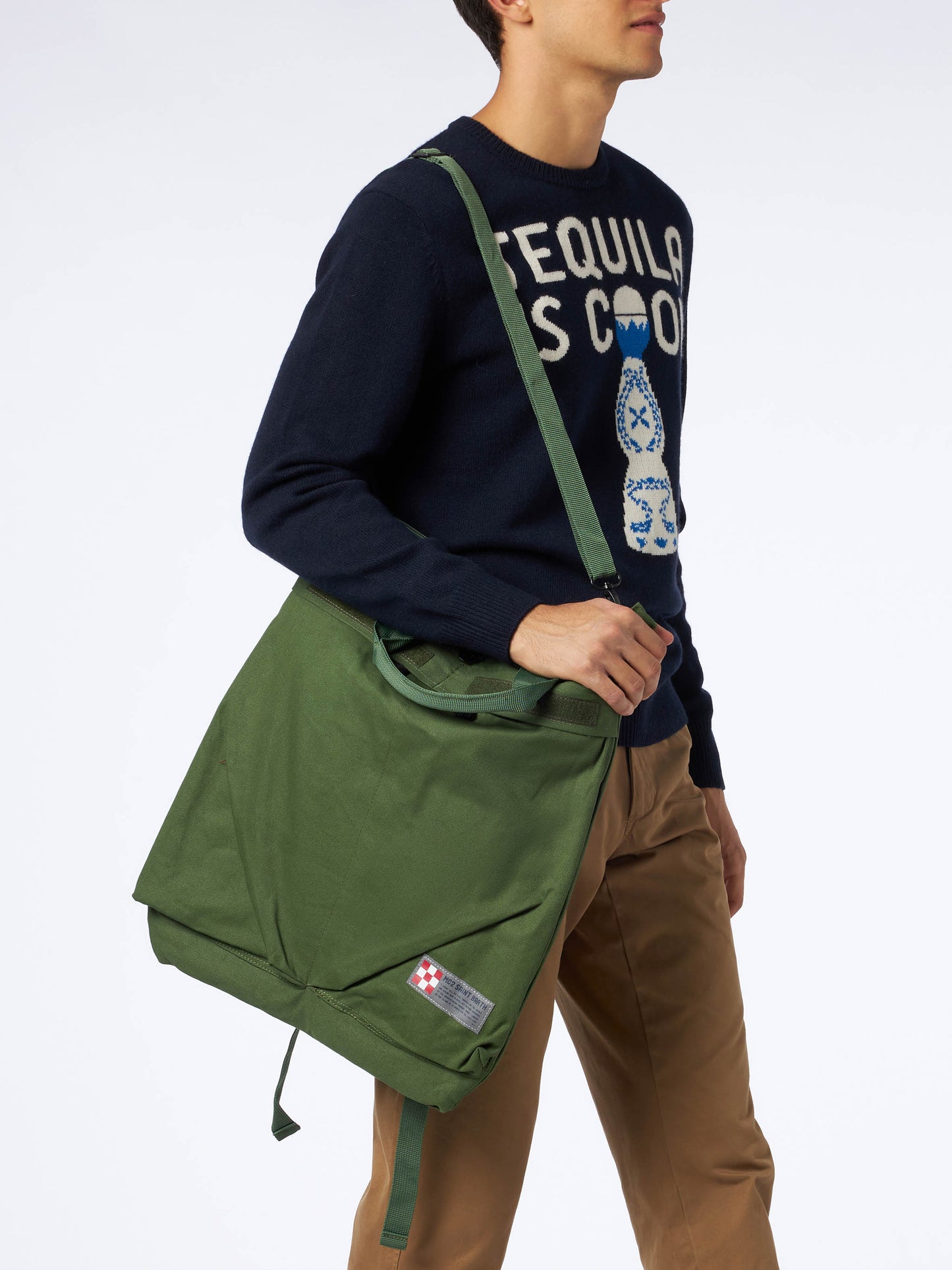 Military green canvas backpack Helmut - MC2 Saint Barth