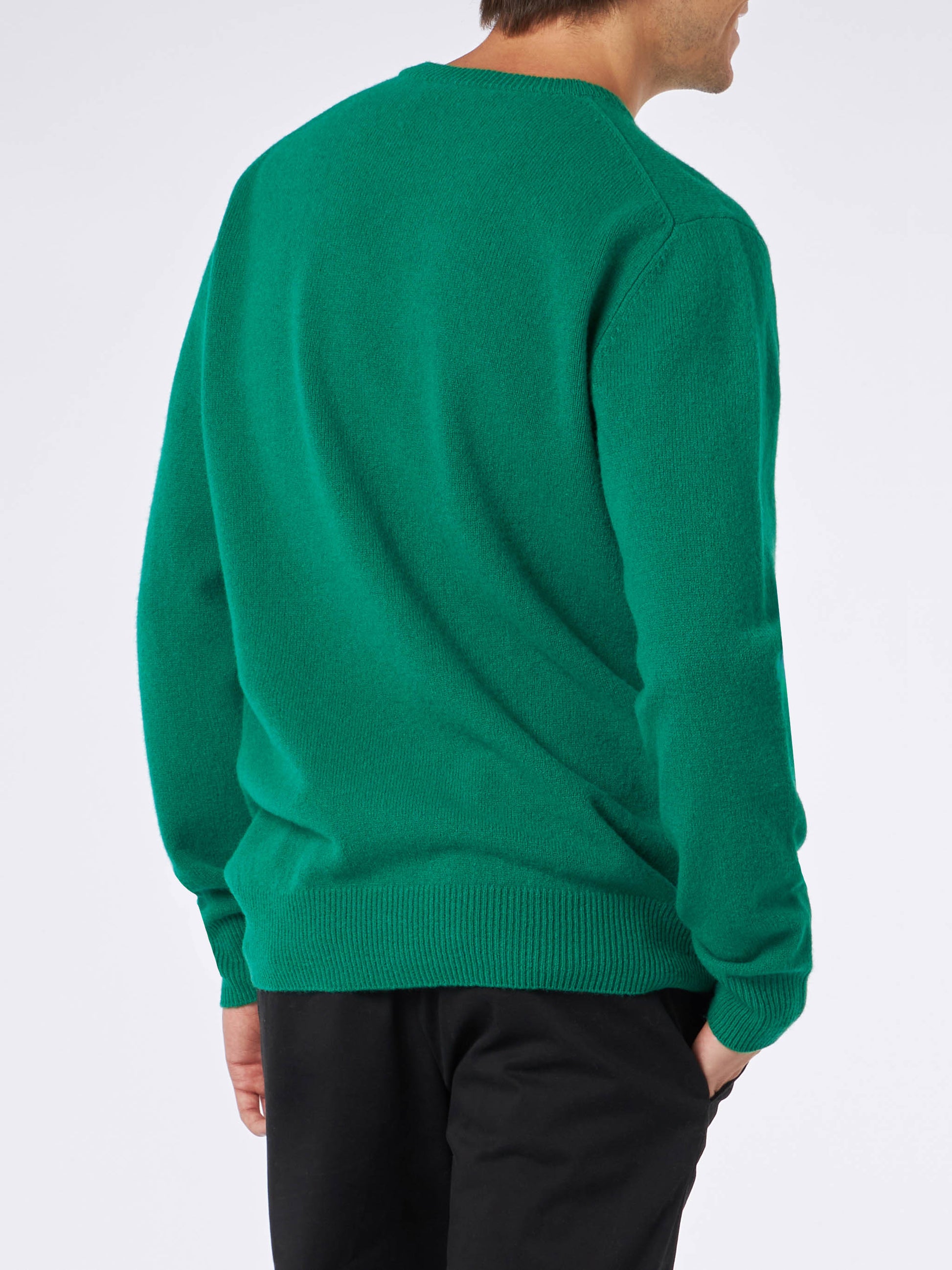 Man crewneck green sweater with St. Barth embroidery - MC2 Saint Barth