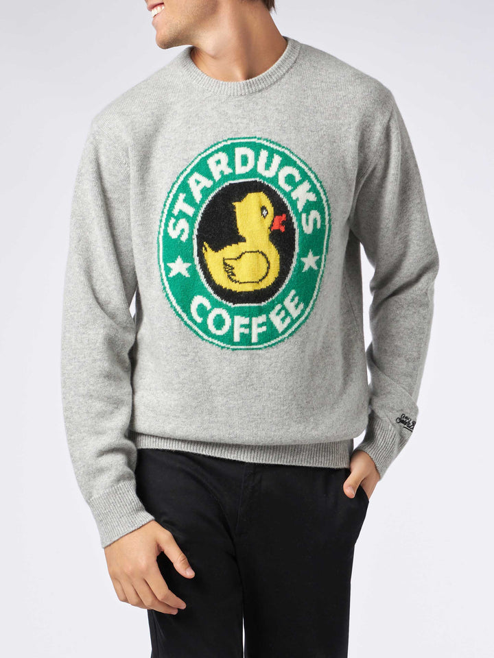 Herrenpullover mit Starducks-Kaffeeaufdruck