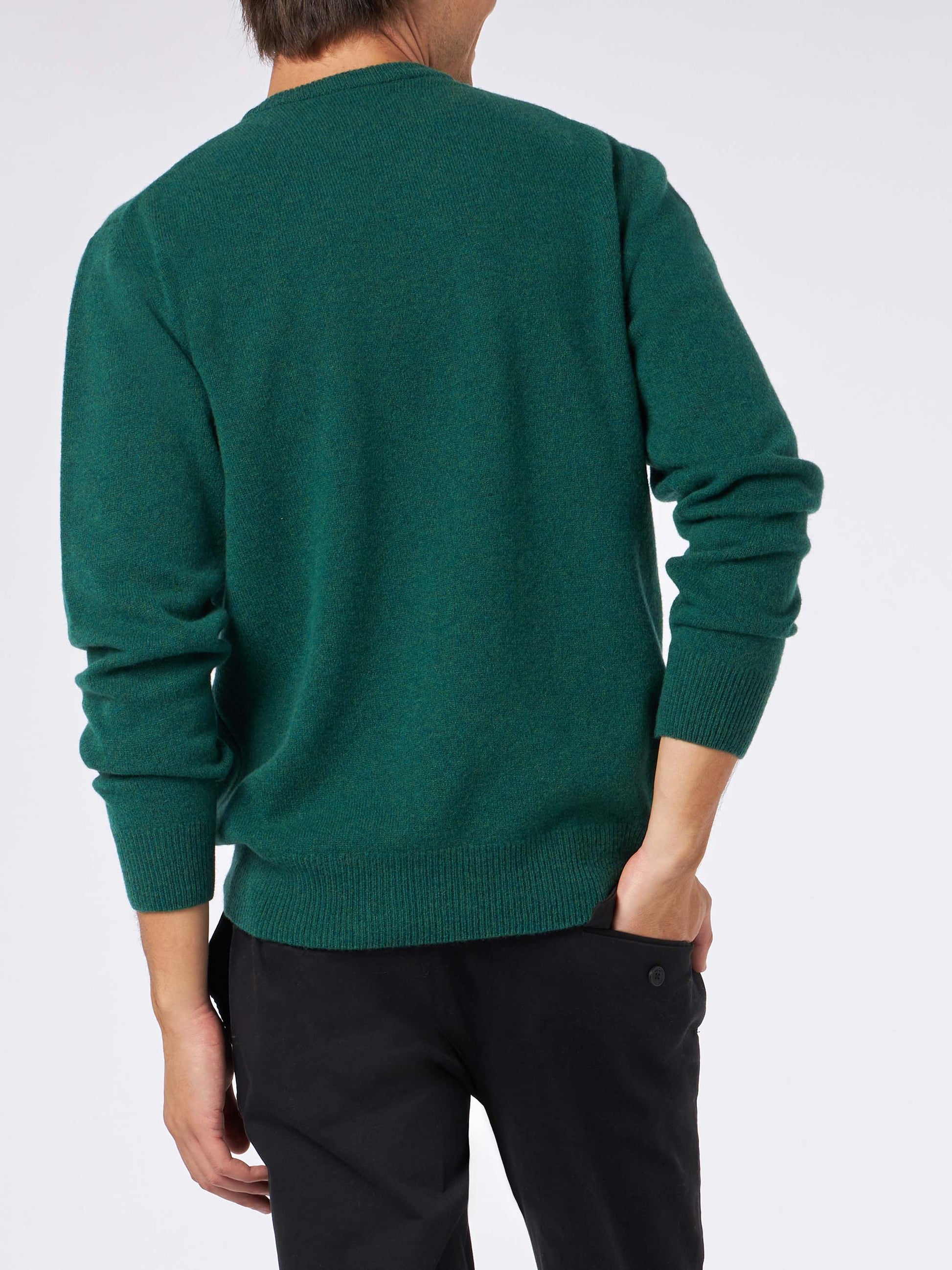 Man crewneck green sweater with St. Barth embroidery - MC2 Saint Barth