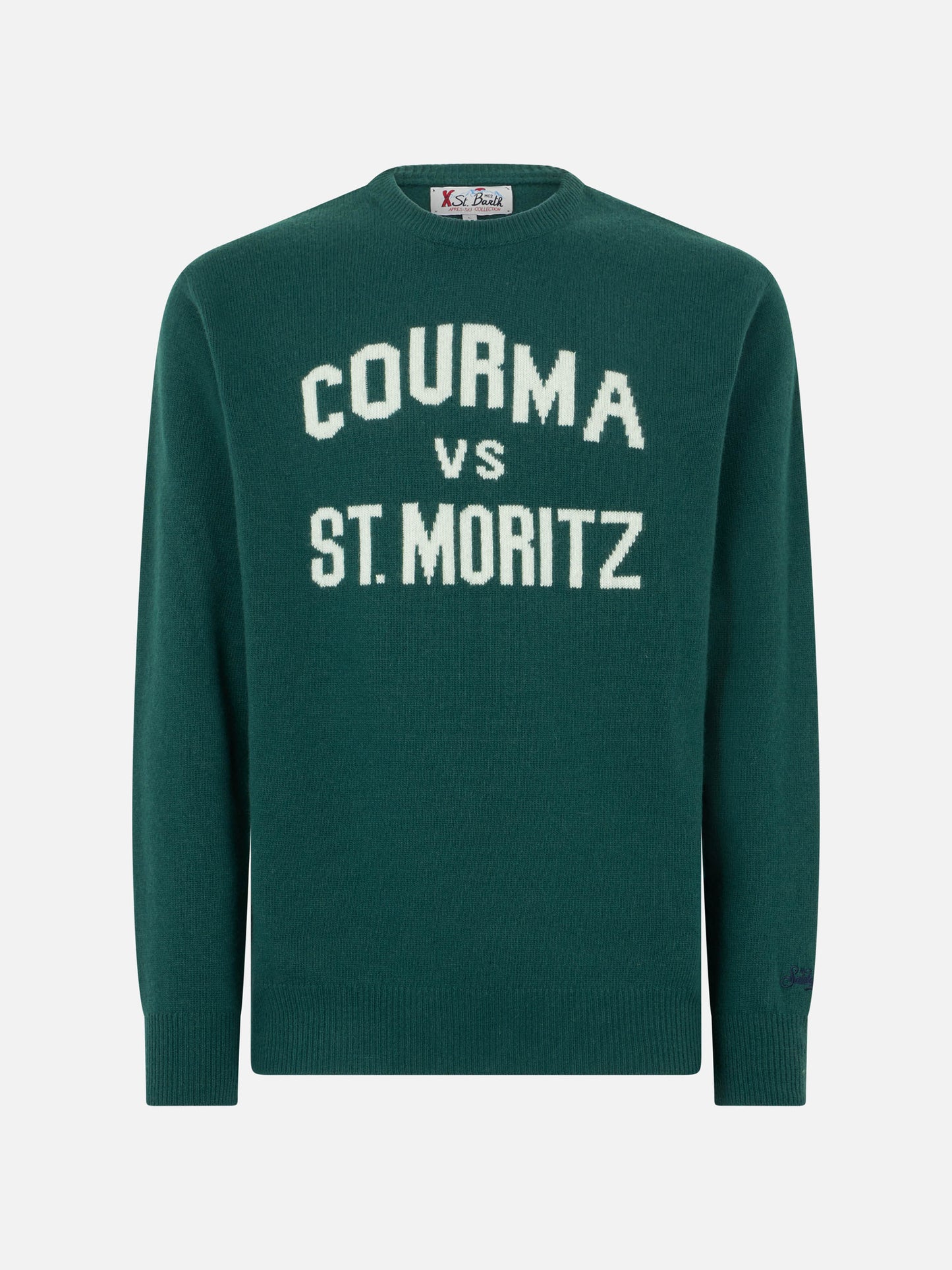 Man crewneck sweater with Courma vs St. Moritz jacquard - MC2 Saint Barth