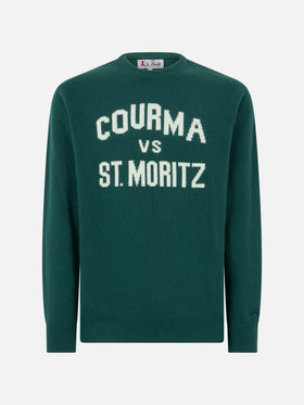 Man crewneck sweater with Courma vs St. Moritz jacquard - MC2 Saint Barth
