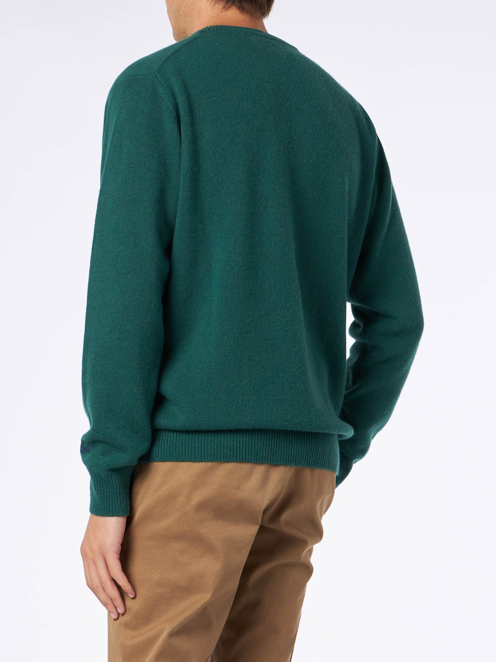 Man crewneck sweater with Courma vs St. Moritz jacquard - MC2 Saint Barth