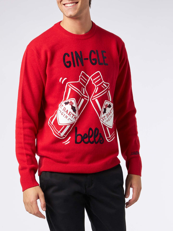 Man red sweater Gin-Gle Bells print - MC2 Saint Barth