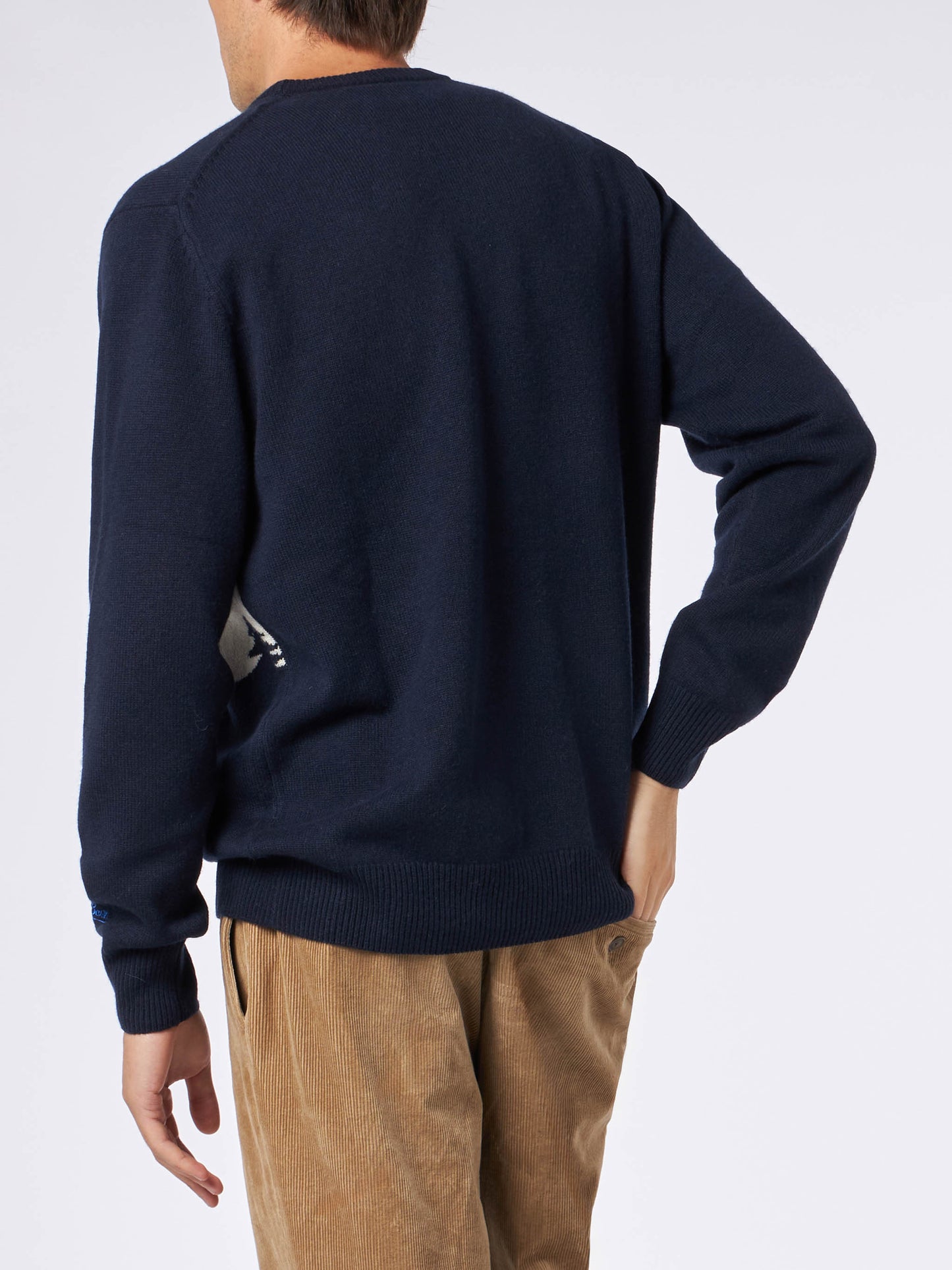 Man crewneck sweater with Cervinia postcard jacquard - MC2 Saint Barth