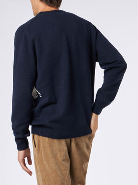 Man crewneck sweater with Cervinia postcard jacquard - MC2 Saint Barth