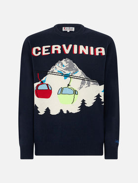 Man crewneck sweater with Cervinia postcard jacquard - MC2 Saint Barth