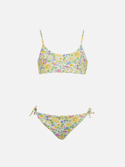 Girl double face bralette bikini Jaiden with Betsy print | MADE WITH LIBERTY FABRIC - MC2 Saint Barth