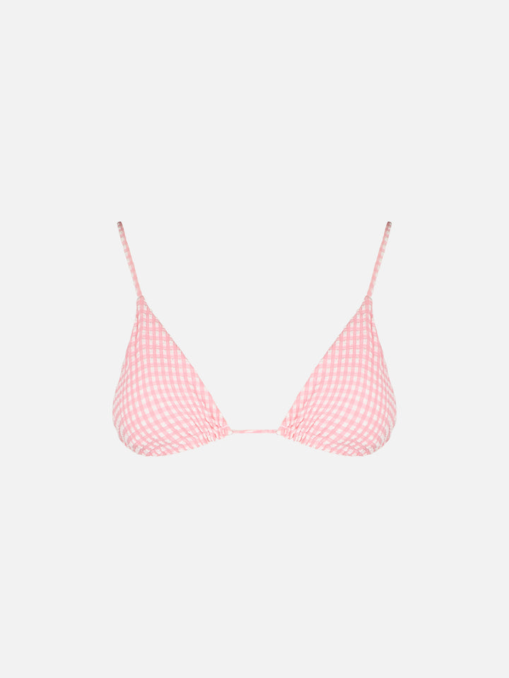 Woman seersucker gingham triangle top - MC2 Saint Barth