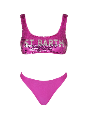 Woman fucsia sequins bralette bikini - MC2 Saint Barth