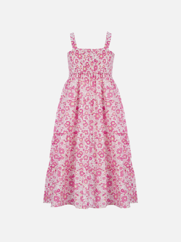 Girl cotton dress Jemine Jr with Betsy print | MADE WITH LIBERTY FABRIC - MC2 Saint Barth