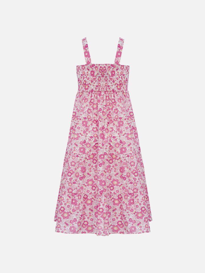 Girl cotton dress Jemine Jr with Betsy print | MADE WITH LIBERTY FABRIC - MC2 Saint Barth