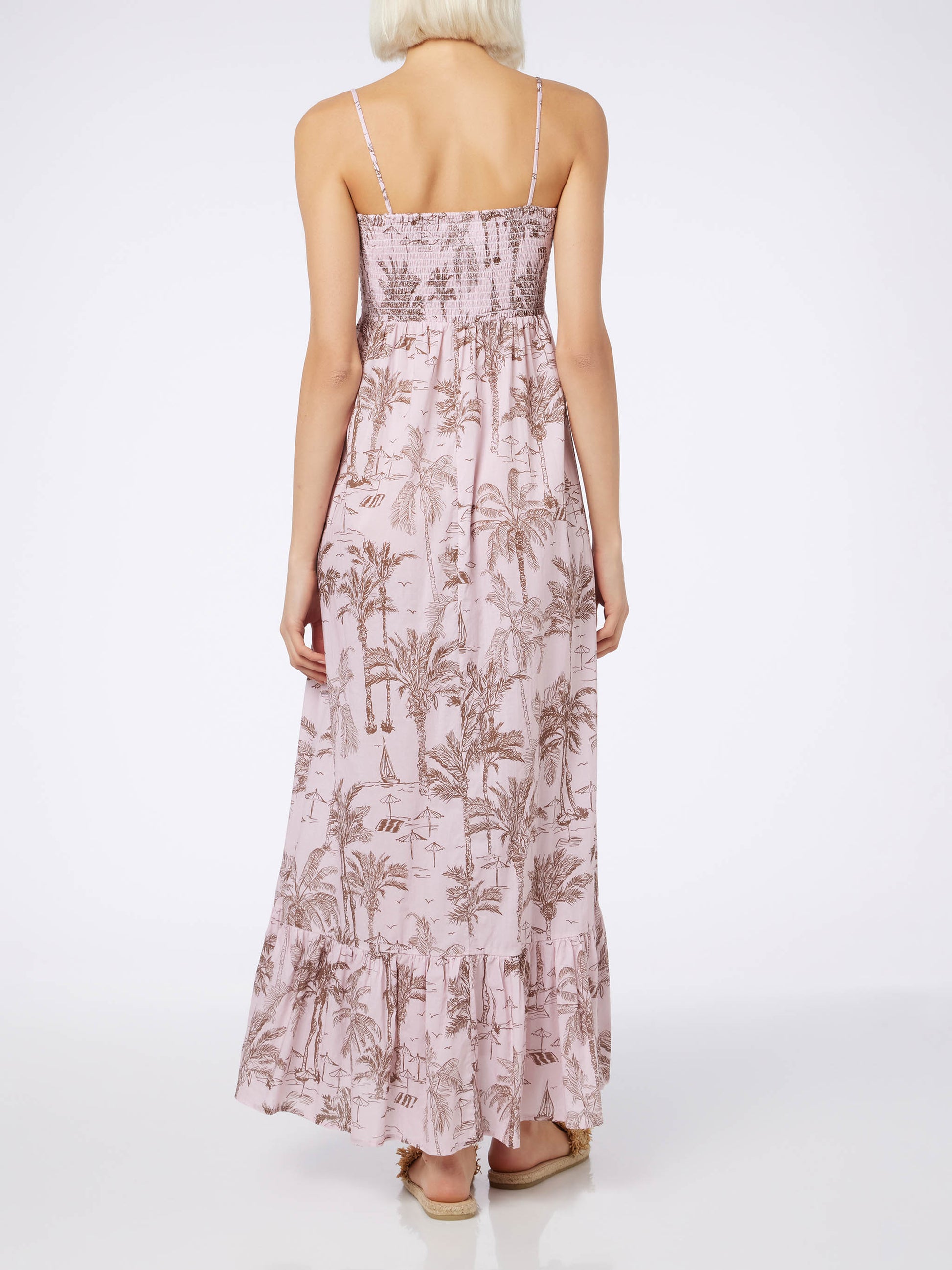 Woman cotton dress Jemma with smocked embroidery - MC2 Saint Barth