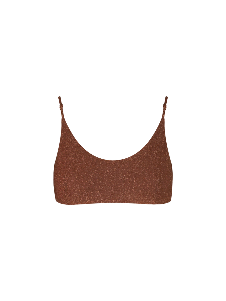 Woman lurex brown bralette top - MC2 Saint Barth