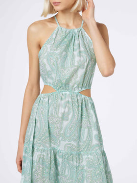 Woman cut out long dress Kaby with paisley print - MC2 Saint Barth