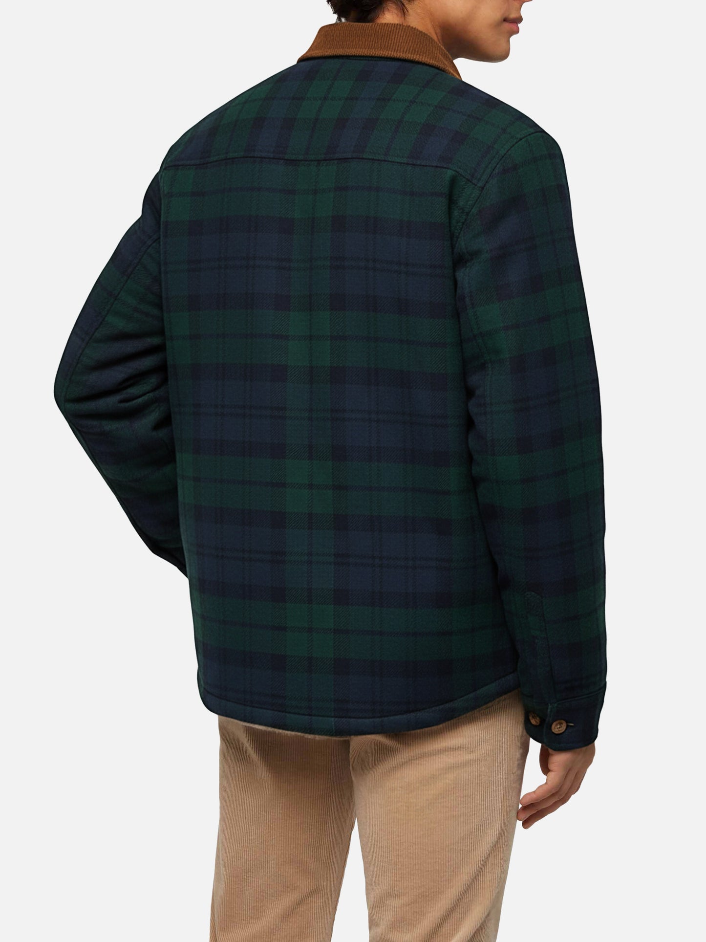 Camicia over in misto lana Landeck con stampa tartan