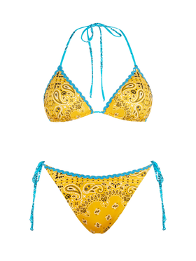 Woman triangle bikini with bandanna print - MC2 Saint Barth