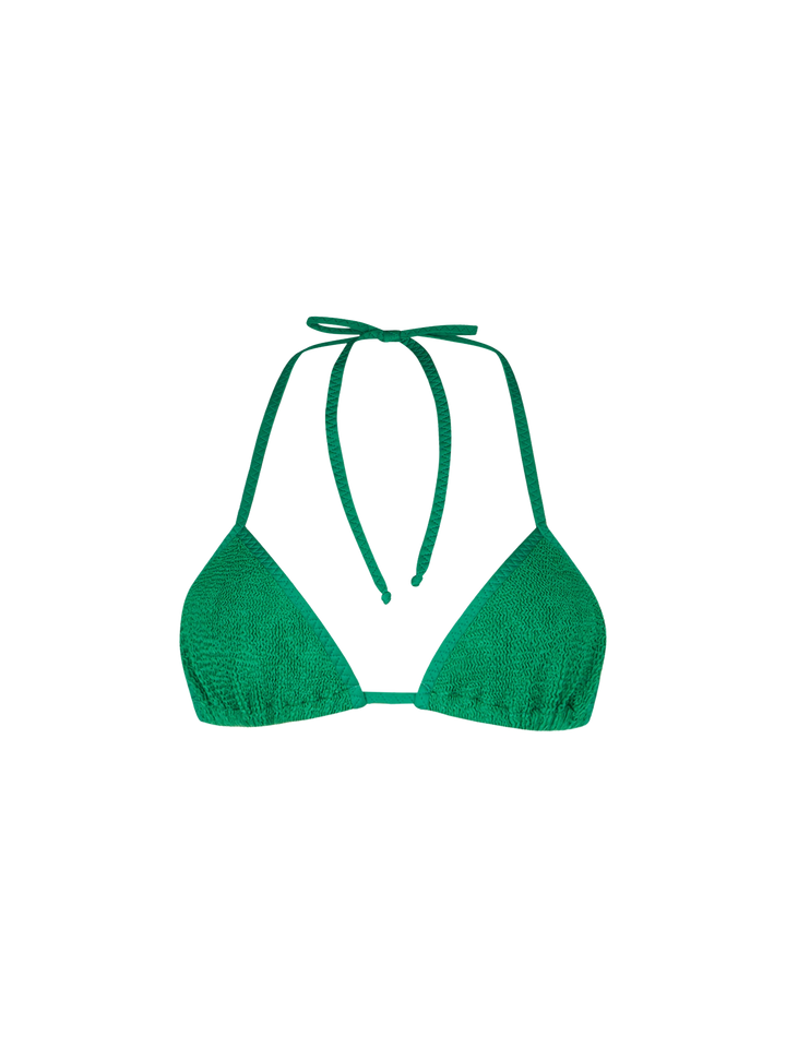 Woman green crinkle triangle top swimsuit - MC2 Saint Barth