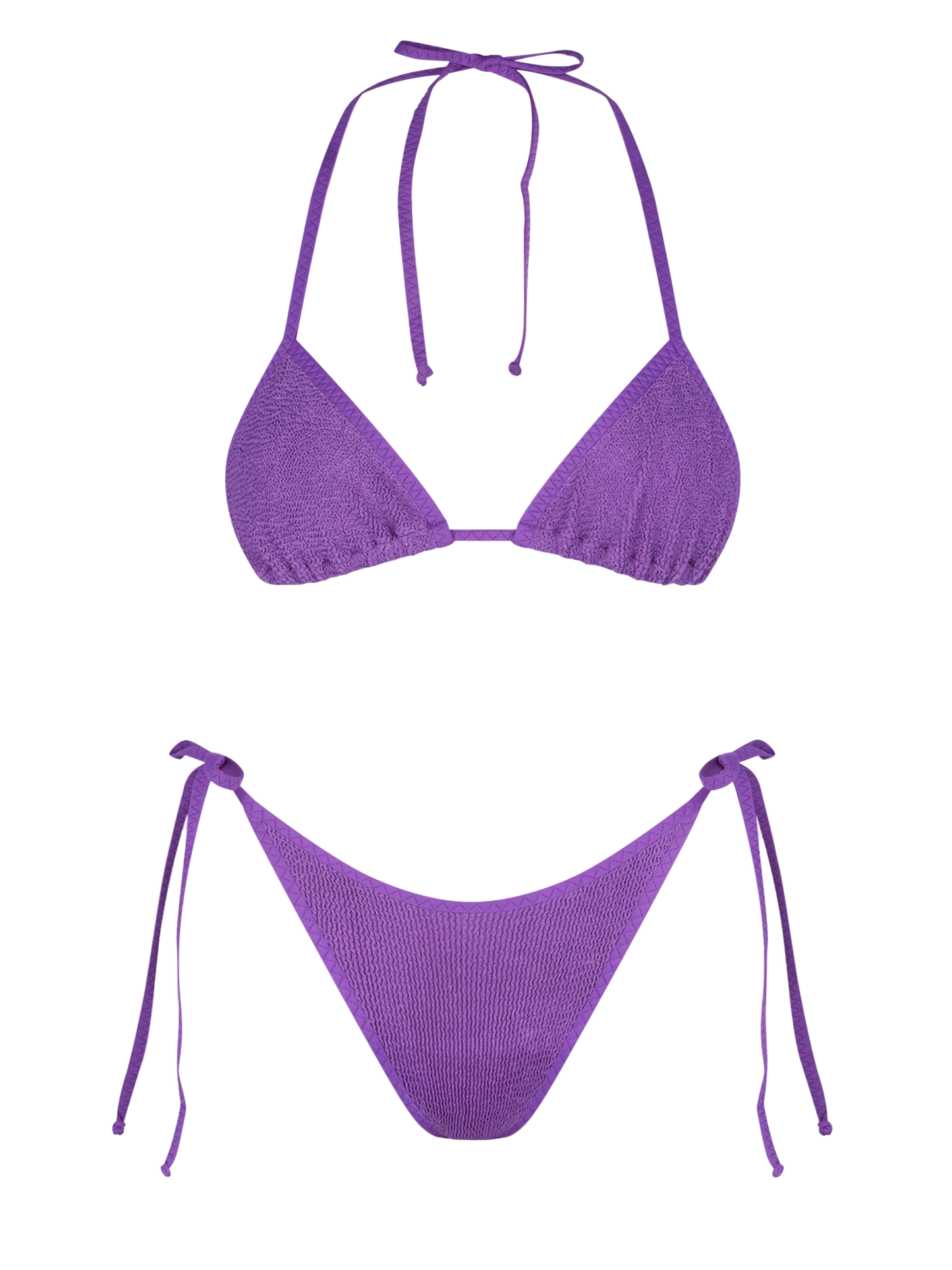 Woman purple crinkle triangle bikini - MC2 Saint Barth