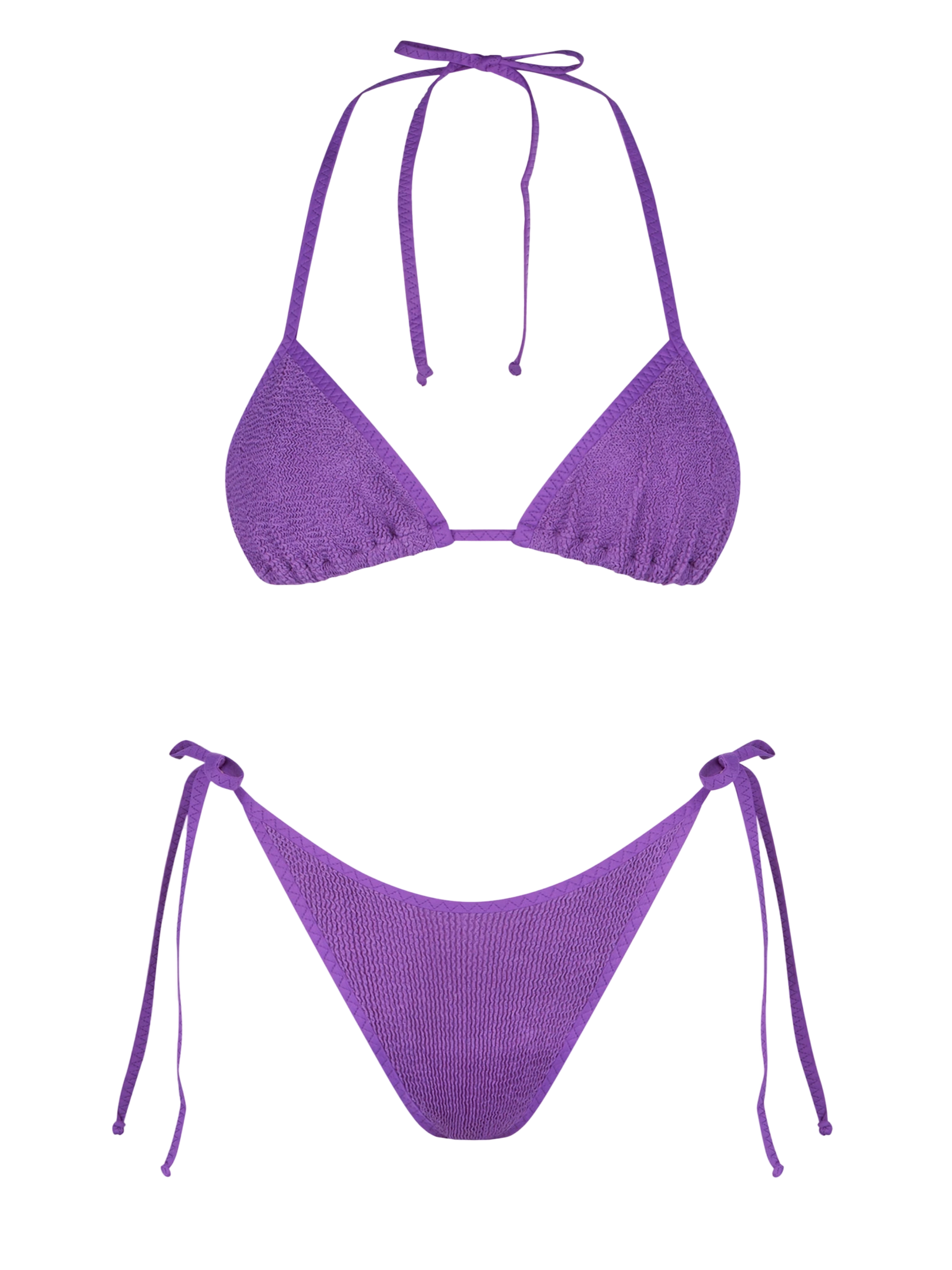 Woman purple crinkle triangle bikini - MC2 Saint Barth