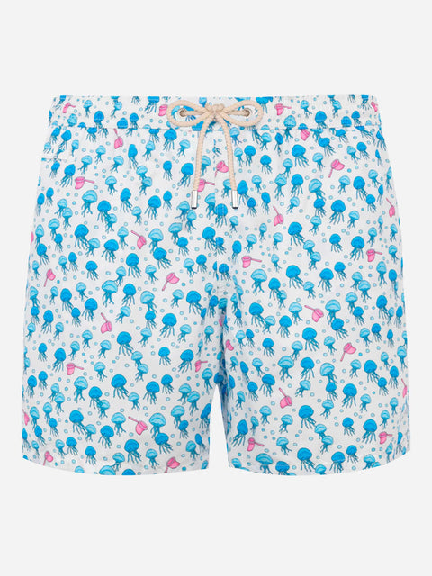 Man light fabric swim shorts with jellyfish print - MC2 Saint Barth