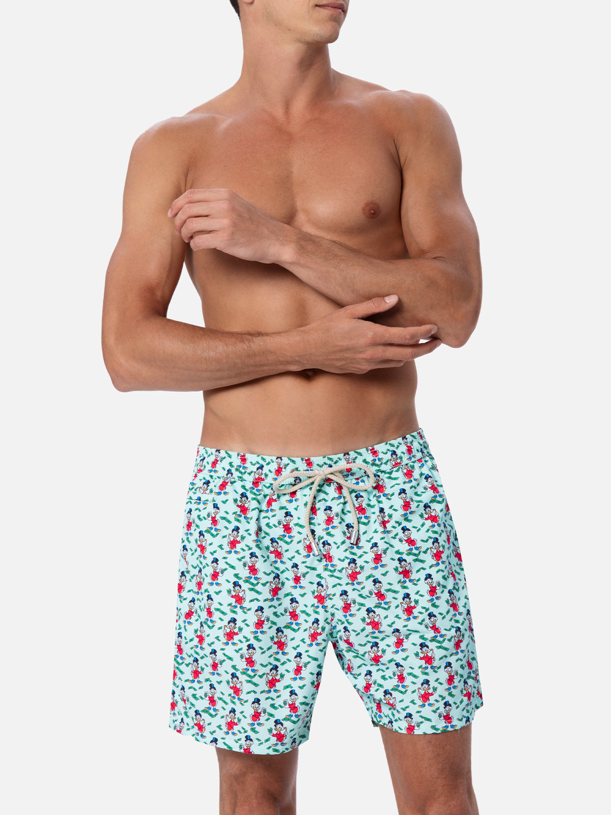 Man lightweight fabric swim-shorts Lighting Micro Fantasy with Scrooge print | DISNEY SPECIAL EDITION - MC2 Saint Barth