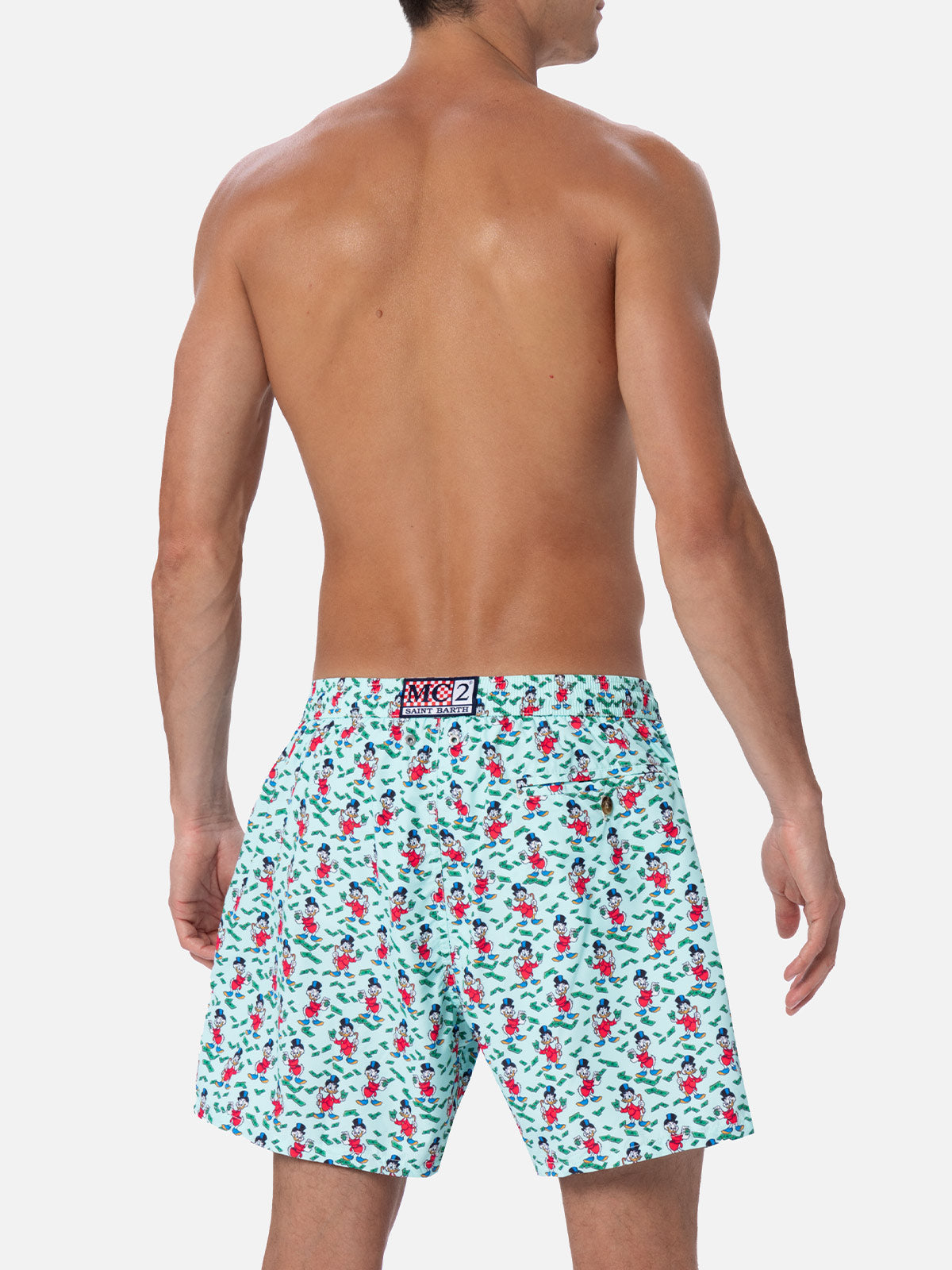 Man lightweight fabric swim-shorts Lighting Micro Fantasy with Scrooge print | DISNEY SPECIAL EDITION - MC2 Saint Barth