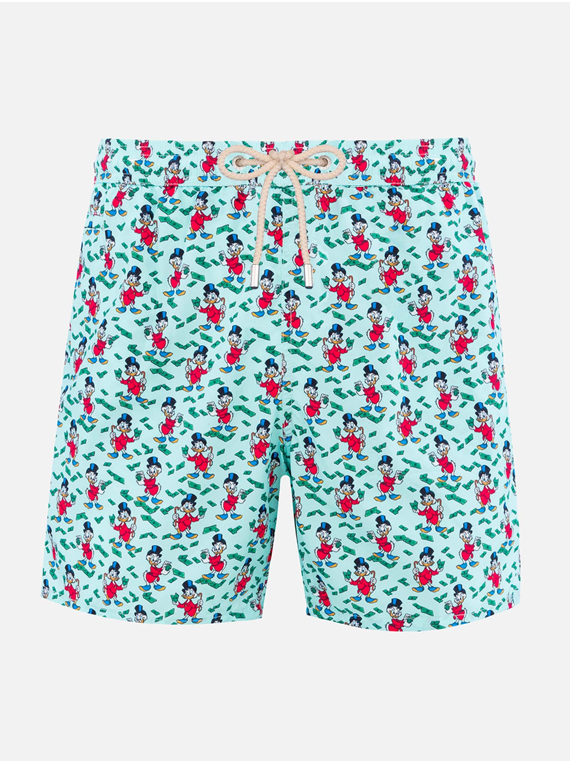 Man lightweight fabric swim-shorts Lighting Micro Fantasy with Scrooge print | DISNEY SPECIAL EDITION - MC2 Saint Barth