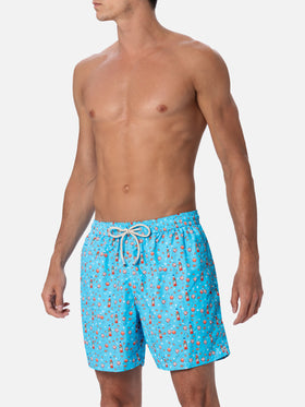Man lightweight fabric swim-shorts Lighting Micro Fantasy with Aperol Spritz print | APEROL SPECIAL EDITION - MC2 Saint Barth