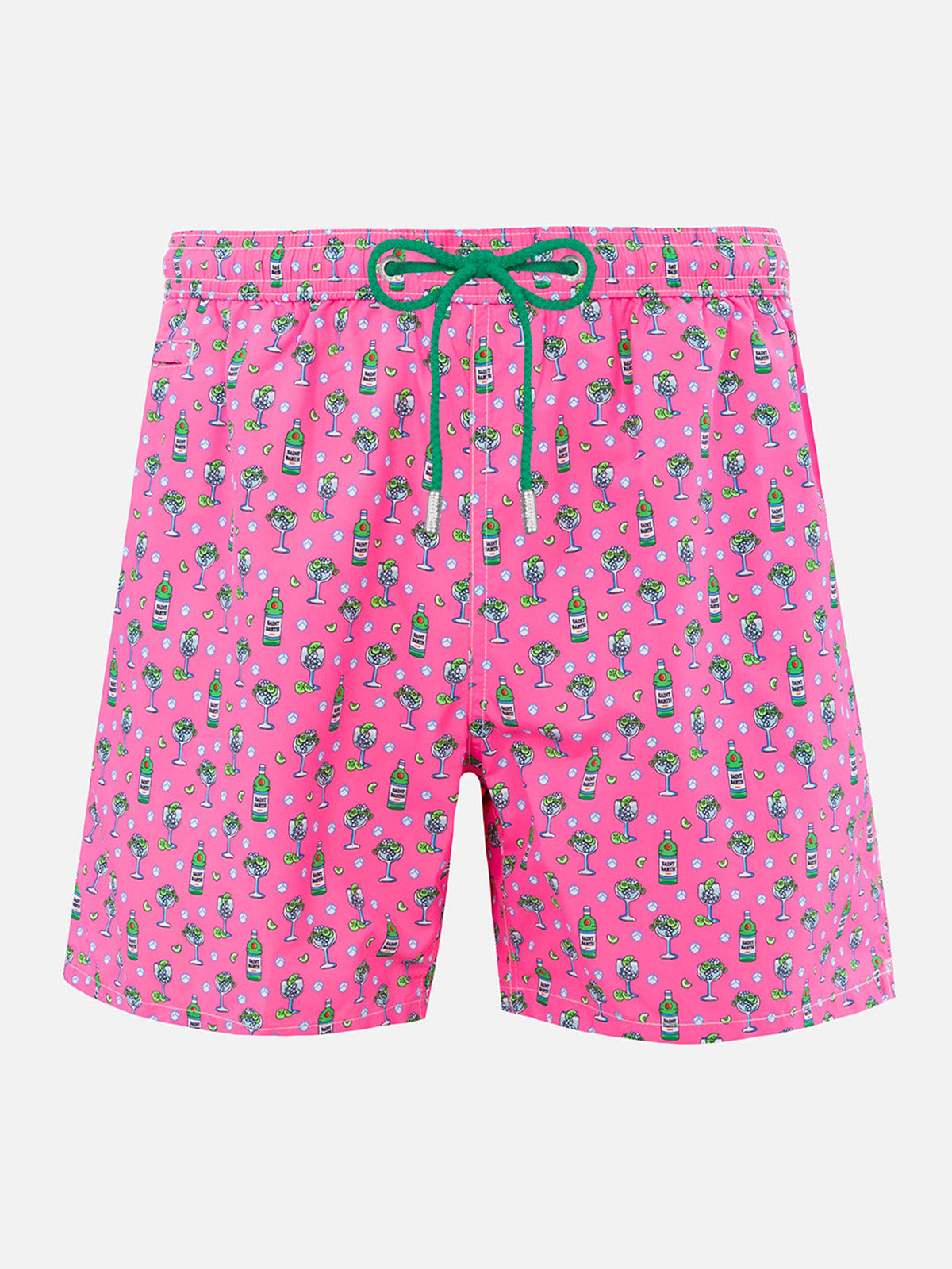 Man lightweight fabric swim-shorts Lighting Micro Fantasy with ice and cocktail print - MC2 Saint Barth