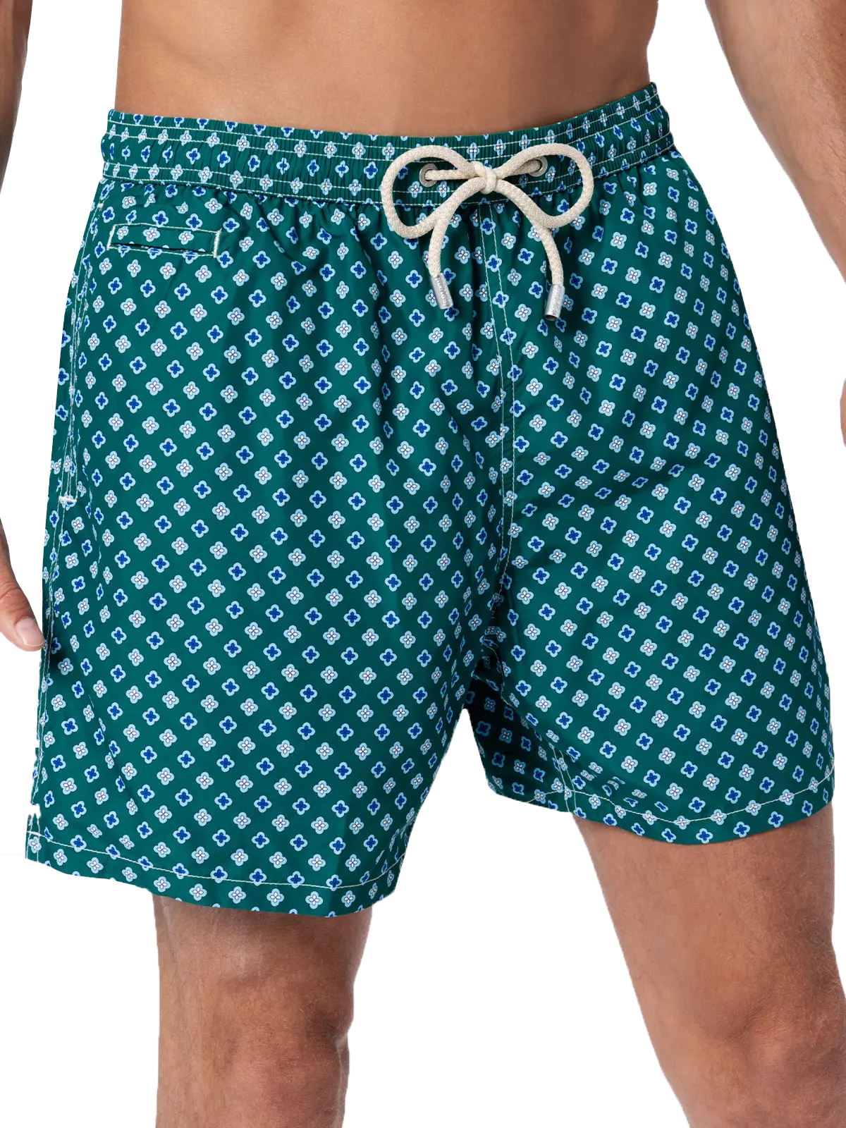 Man lightweight fabric swim-shorts Lighting Micro Fantasy with tie print - MC2 Saint Barth