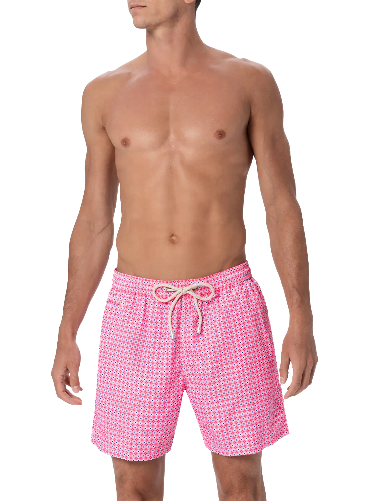 Man lightweight fabric swim-shorts Lighting Micro Fantasy with tie print - MC2 Saint Barth