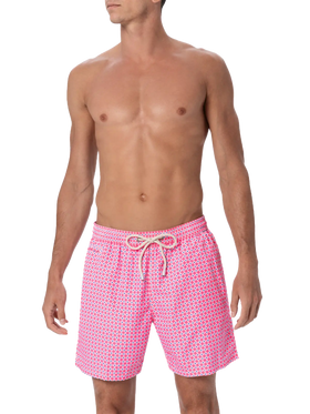 Man lightweight fabric swim-shorts Lighting Micro Fantasy with tie print - MC2 Saint Barth