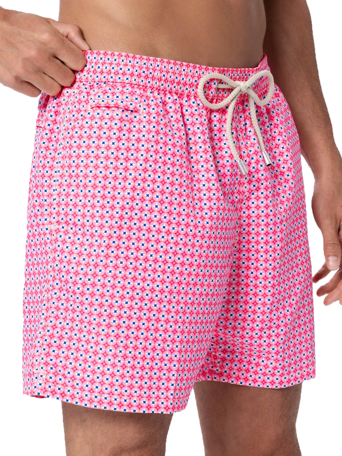 Man lightweight fabric swim-shorts Lighting Micro Fantasy with tie print - MC2 Saint Barth