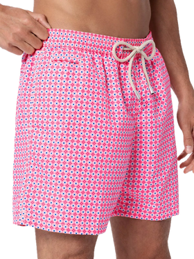 Man lightweight fabric swim-shorts Lighting Micro Fantasy with tie print - MC2 Saint Barth