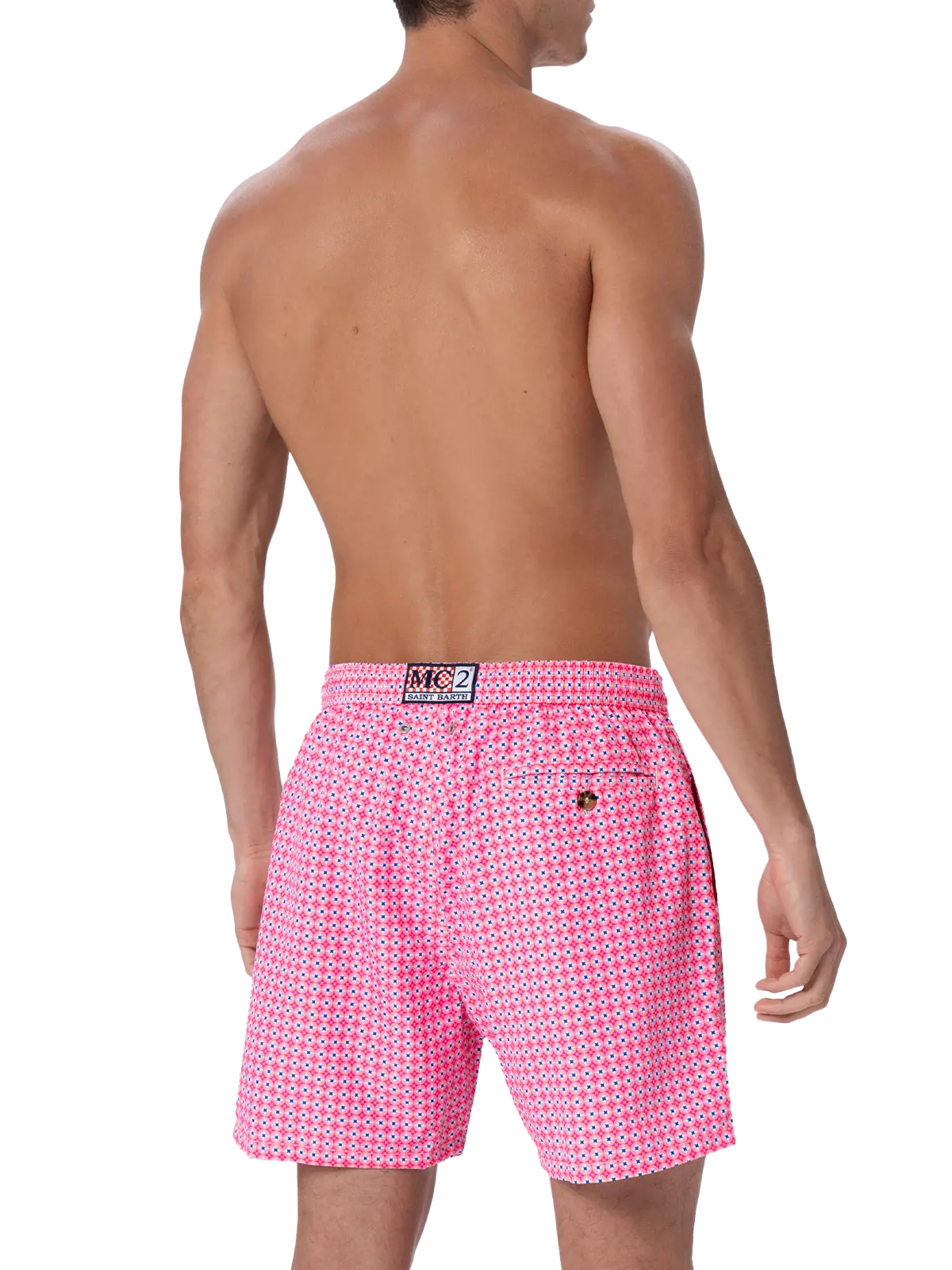 Man lightweight fabric swim-shorts Lighting Micro Fantasy with tie print - MC2 Saint Barth