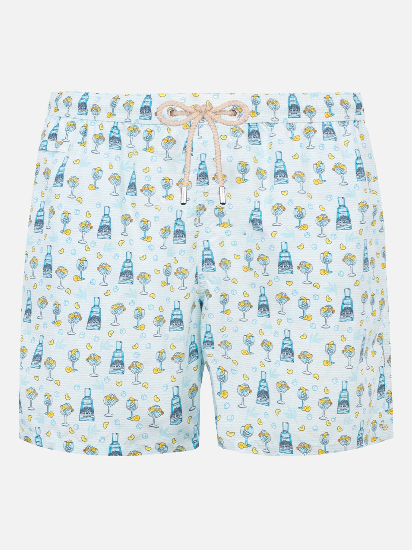 Man light fabric swim shorts with gin print | GIN MARE SPECIAL EDITION - MC2 Saint Barth