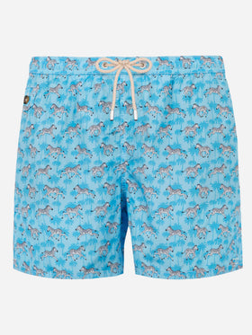 Man light fabric swim shorts with zebra print - MC2 Saint Barth