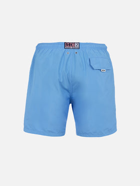 Man lightweight fabric aqua blue swim shorts Lighting Pantone | PANTONE® SPECIAL EDITION - MC2 Saint Barth