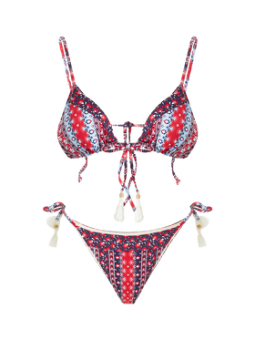 Freche Damen-Badehose mit Zigeuner-Print
