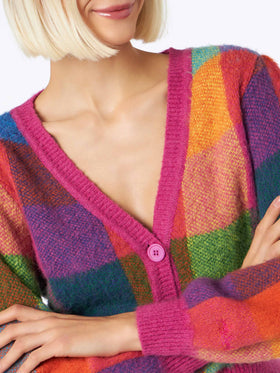 Woman brushed cropped cardigan with puff sleeves - MC2 Saint Barth