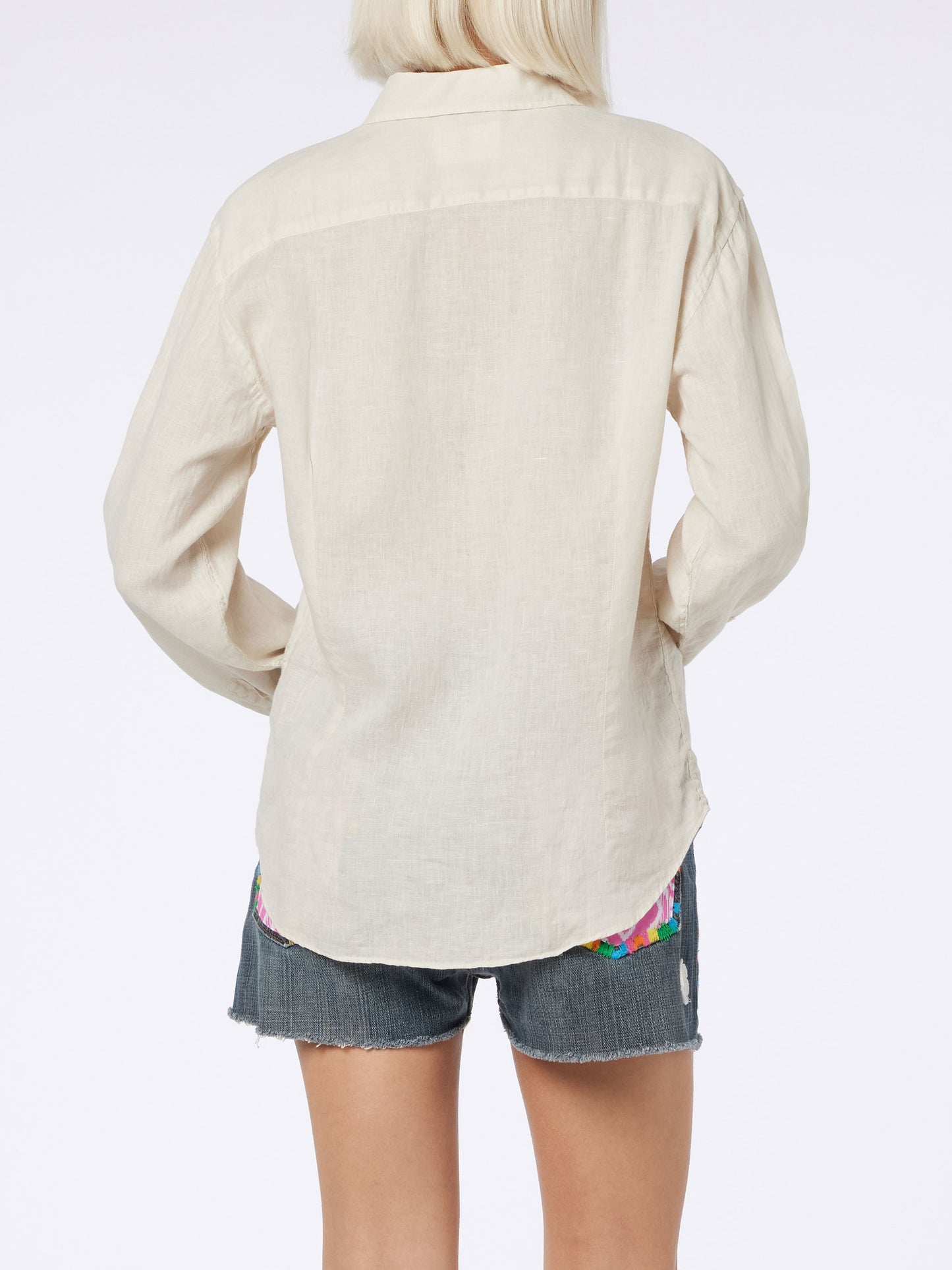 Woman off-white linen shirt Meredith - MC2 Saint Barth