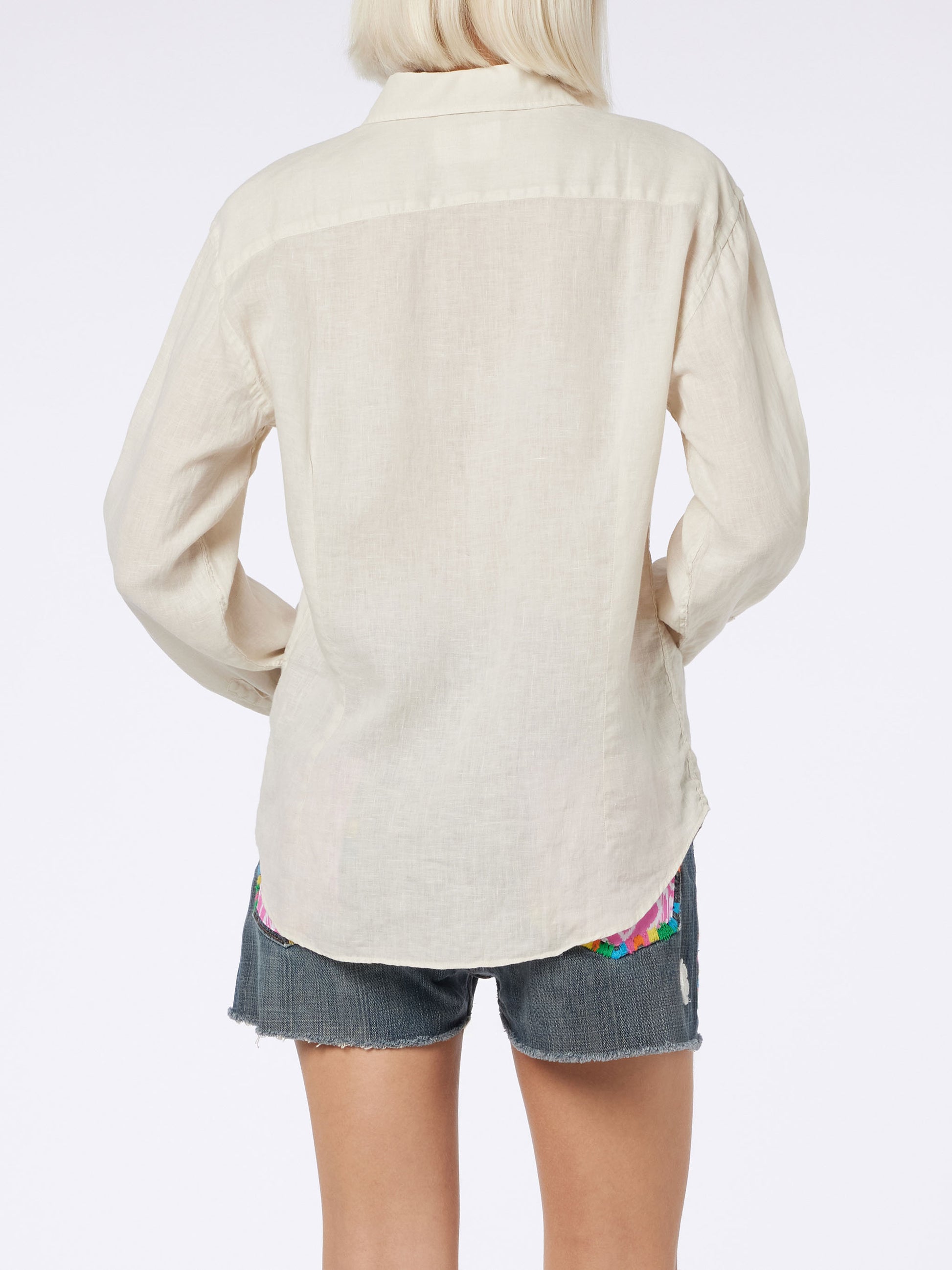 Woman off-white linen shirt Meredith - MC2 Saint Barth